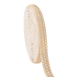 PH PandaHall 12 Yards Gimp Braid Trim, 2cm Fabric Braid Tirm Ribbon Beige Polyester Basic Fringe Trims for Sewing Upholstery Costume DIY Crafts Jewellery Making Curtain Decoration