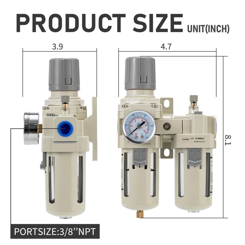 Air Compressor Filter Regulator Lubricator (FRL) Unit,Air Pressure Regulator with