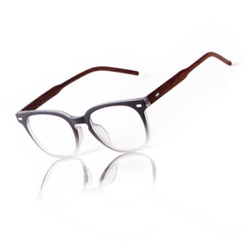 Ade Wu Blue Light Cut Glasses, PC Glasses, Computer Glasses, No Degree, Blue Light, UV Protection, Lightweight, Wellington, Unisex, Date Glasses, Black Gray Gradient