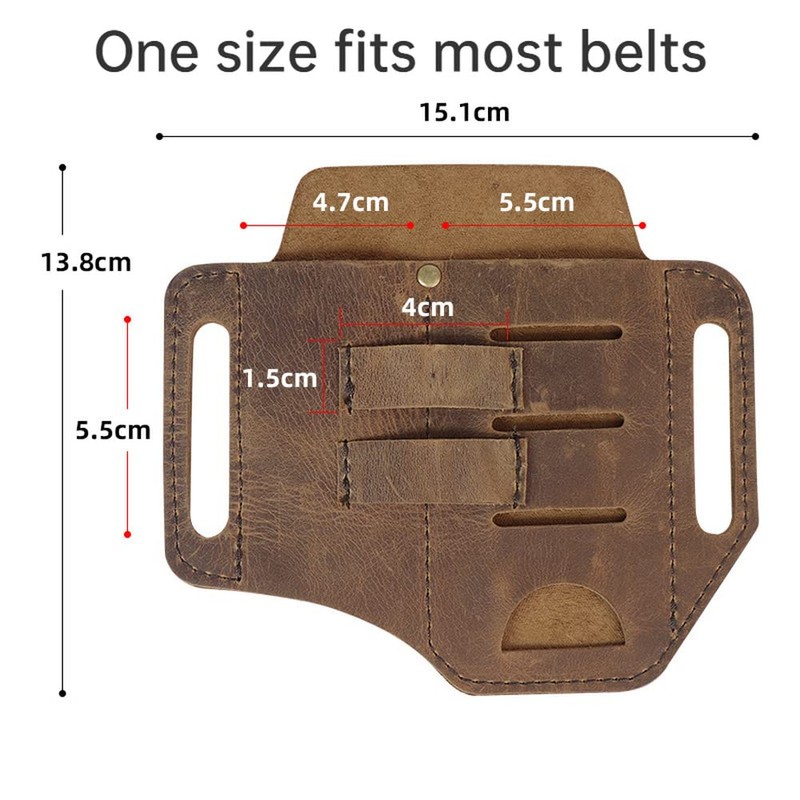 SSDH Tactical Tool Belt Multifunctional Leather Tool Belt Key Flashlight