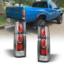 Nixon Offroad Tail Lights for Nissan Hardbody D21 SE XE 1986-1994 / Pickup SE XE 1995-1997 Tail Lamps Rear Lights Car Rear Lamps Assembly Replacement 1Pair (Matte Black Housing/Clear Lens)
