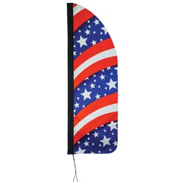 In the Breeze 4551 — 4' Heavy Duty Stars & Stripes Double Sided Feather Banner — Flag for Businesses and Events