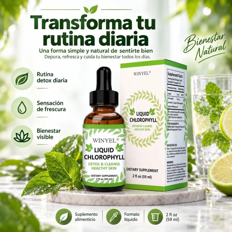 Suplemento Alimenticio De Clorofila 59 Ml Para Rutina Diaria