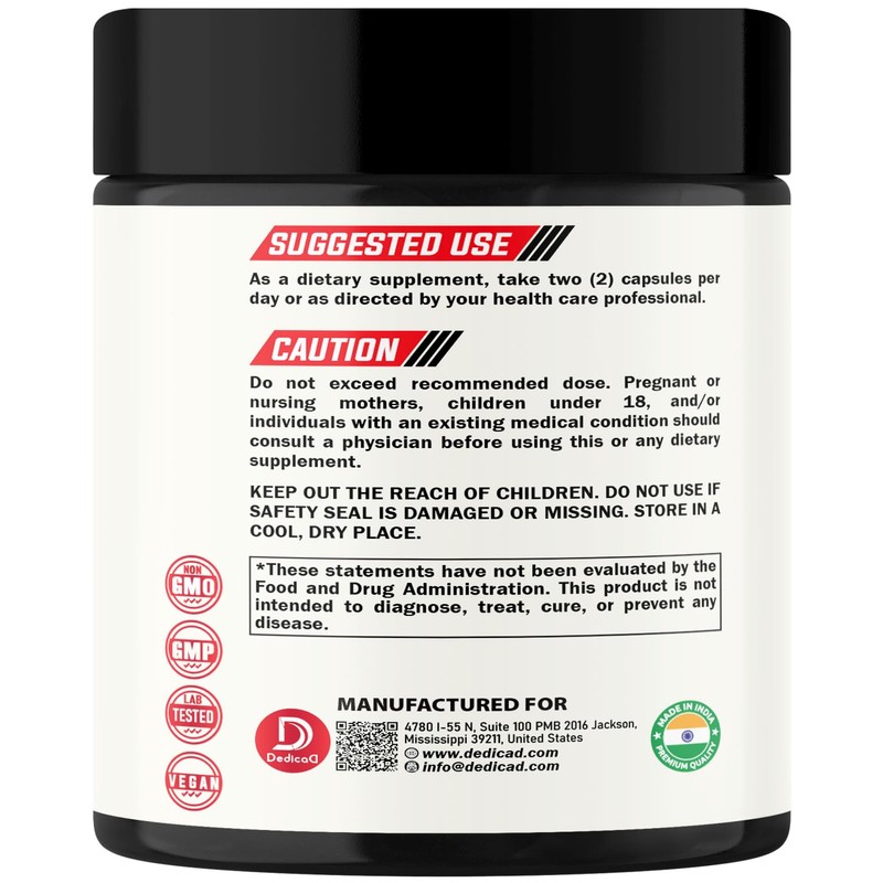 DEDICAD Wormwood Supplement - 120 Capsules Extracted from Black Walnut,