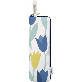 Wpc. 3590-113-002 Rain Umbrella, Blooming Tulip, Mini, Blue, Folding Umbrella, Ribs, 19.7 inches (50 cm), Unisex, Hand Opening, Retro, Floral, Scandinavia, Soft Color, Photogenic, Cute, Comes with