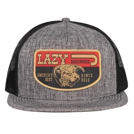 Lazy J Ranch Heather Grey & Black America's Best Banner Classic Five Panel Trucker Hat