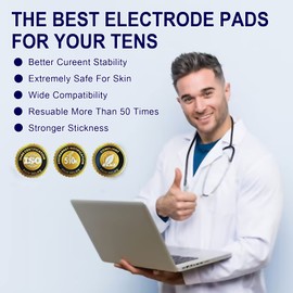 TENS Unit Replacement Pads TENS Unit Pads Electrode Pads Compatible with AUVON TENS 7000 TENS Replacement Pads Muscle Stimulation, 20 Pcs Reusable Stronger Self-Adhesive TENS Machine Electrode Pads