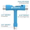 Zeato All-In-One Skate Tools Multi-function Portable Skateboard T Tool Accessory
