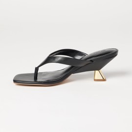 The Drop Women's Dakota Thong Scupted Heel Sandal, Black, 7.5