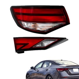 Nurniacl Left Side Tail Light Assembly Replacement for Sentra 2021-2023 Brake Lamp Left Inner and Outer Tail Lamp