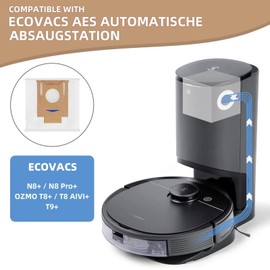 INF 8 Pack Vacuum Cleaner Bags for Ecovac DEEBOT OZMO T8/T8 AIVI/T8 MAX/N8 Pro/N8 Pro Plus, Yeedi Vac and Yeedi Vac MAX Vacuum Cleaner Dust