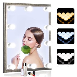 SICCOO Vanity Mirror Lights, 10 Dimmable Bulbs DIY Hollywood Style LED Makeup Mirror Lights with USB Cable, Lighting Fixture Strip for Makeup Dressing Table Bathroom Dressing Room etc, White