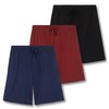 Real Essentials 3 Pack:Mens Cotton Ultra-Soft Knit Sleep Pajama Shorts