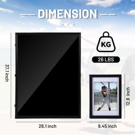 CDEN XL Jersey Frame, Jersey Frame Display Case, Extra Large Jersey Frame, with 98% UV Protection, Hangers, Jersey Display case, Shadow Box, with Baseball Case (1-Pack)