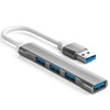 USB 3.0ハブ 4イン1 USBポートハブスプリッター ウルトラスリム ハブドングルエクスパンダー ノートパソコン、フラッシュドライブ、HDD、コンソール、プリンター、カメラ、Keyborad、マウス、5Gbpsデータ転送、アルミニウム