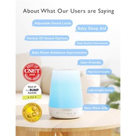 Baby Sound Machine, Momcozy White Noise Machine for Baby Sleeping with Night Light, Toddler Sleep Trainer 34 Soothing Sleep Sounds, Timer, App Remote 