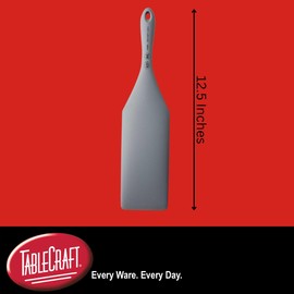 Tablecraft Wide Silicone Spatula Spurtle, NSF Certified, Heat and Scratch Resistant, BPA Free, for Professional Chefs, Foodservice, Culinary, Restaurants, Cafes, Bakeries, Hospitality, 12.5", Gray