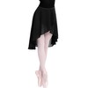 DanceDaily Women Black Wrap Dance Skirt Adjustable Waist Chiffon Ballet