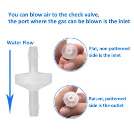 YXCCSE 8 Pcs 1/4" Check Valve, 6mm PVDF One Way Valve Wear-resistant Inline Check Valve for Fuel Gas Water Air