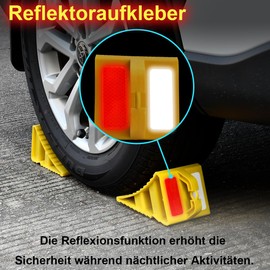 Ruayia Unterlegkeile Wohnmobil, Unterlegkeile Anhänger mit 1*Reinigungsgel, mit Griff &Reflektierende Aufkleber, rutschfeste Unterseite (2 Stück)