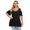 LARACE Plus Size Tunic Tops For Women V neck Short