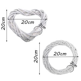 Zasvec Window Decoration Hanging 2 Pieces Rattan Heart and Round Window Decoration Door Wreath Heart Hanging Willow Heart Window and Door Decoration Spring Decoration Made of Rattan Wall Wreath