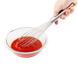 Restaurantware Met Lux 16 x 3 x 3 Inch Baking Whisk 1 Piano Whisk With Ergonomic Handle - Dishwashable Won't Corrode Stainless Steel Whisk For Whipping Baking Or Cooking