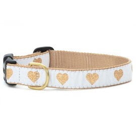Up Country Dog Collar - White Heart of Gold (Medium Narrow)
