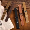 BISONSTRAP Distressed Leather Watch Strap, Watch Replacement Bands for Men,