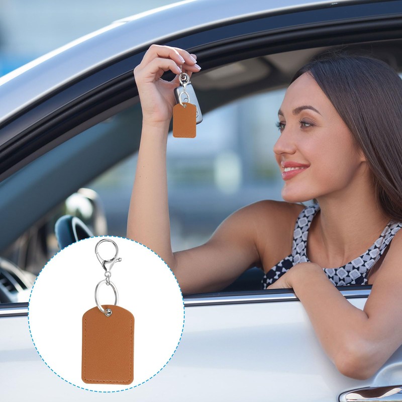 [PATIKIL] Leather Key Chain PU Leather Keychain with Key Ring