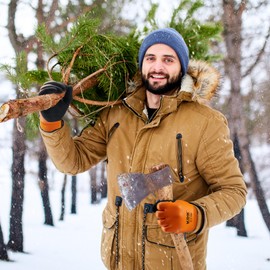 KDK Waterproof Gloves for Men and Women, Winter Work Gloves for Cold Weather, Thermal Insulated Freezer Gloves (Medium)