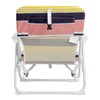 Oxford Cloth White Iron Frame Beach Chair Load Bearing 100kg