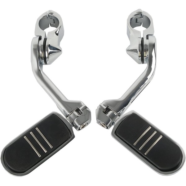 XFMT 32mm 1.25" Chrome Long Angled Highway Engine Guard Foot