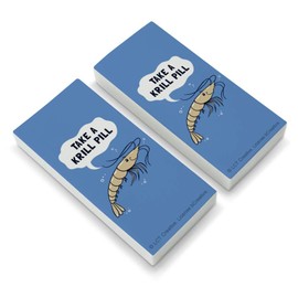 Take a Krill Chill Pill Funny Humor Eraser Set of 2