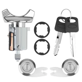 WZYJGTOP Ignition Switch Lock 2 Pcs Door Locks Cylinder with Keys Replacement for Ford F150 F250 F350 Bronco Aerostar E150 E250 E350 Van Taurus Ranger Replacement#C-42-150+DP-42-122
