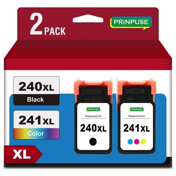 PRINPUSE 240XL 241XL Combo Pack PG-240XL CL-241XL Replacements for Canon