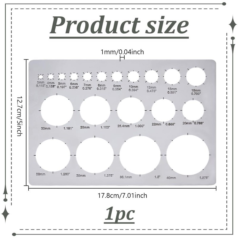 UNICRAFTALE Metal Circles Template Rounds Stencil for Drawing Stainless Steel