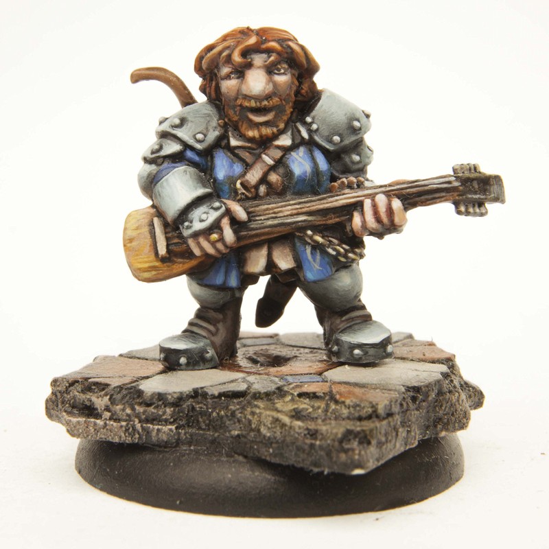 Stonehaven Dwarf Bard Miniature Figure (for 28mm Scale Table Top