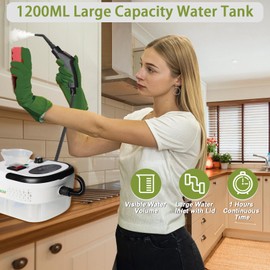 Steam Cleaner, 1200ml Large Water Tank, High Pressure Handheld Steamer, Ideal Cleaning Machine for Floor, Upholstery, Grout and Car White