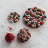 Creative Co-Op Round Handmade Wool Felt Ball Coasters, Multicolor, Set