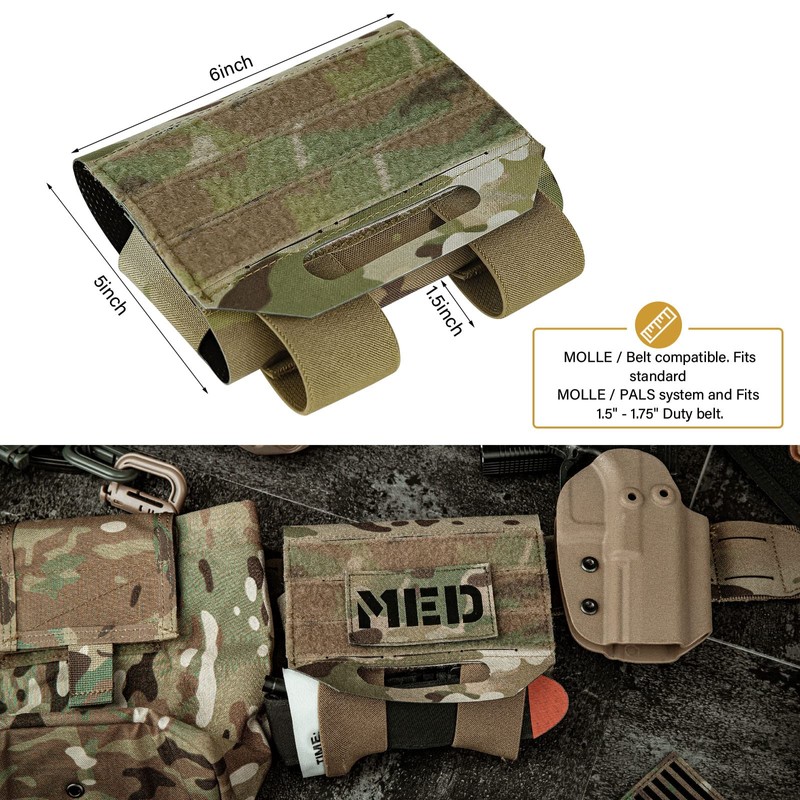 PETAC GEAR Tactical Ifak Pouch,Molle First Aid Micro Trauma Kit