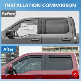 Xipoo Side Window Visor Deflector Compatible with 2015-2024 Ford F150 SuperCrew Side Window Deflector 17-24 Raptor F250 F350 F450 F550 Visor Trim Cover Replacement for 2015-2024 Ford F-150 Accessories