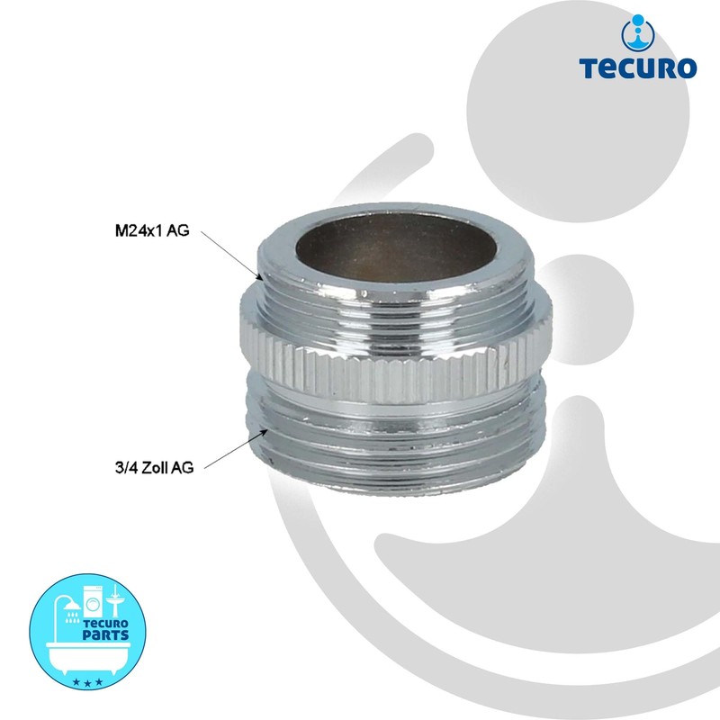 tecuro Adaptor for Fittings, M24 x 1 Male Thread x