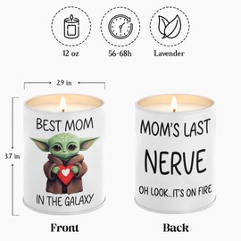 GENANY 2 Sides Printed Scented Candles 12oz Gifts for Mom, Lavender Candles for Home, Soy Candles Non Toxic, Grandparents Day Gifts, Candle Gifts for Women