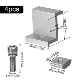 Solar Panel Mount End Clamp Solar Panel Bracket 35 mm Solar End Clamp for Mounting Solar Module for Motorhomes Boats Roof Wall Pack of 4