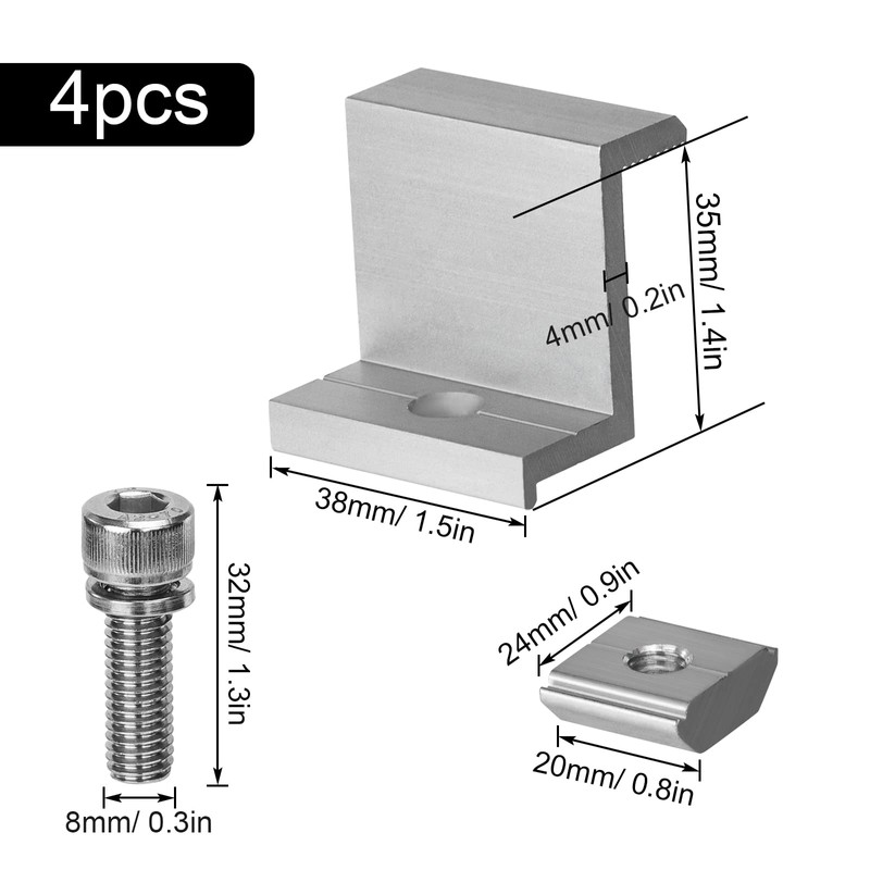 Solar Panel Mount End Clamp Solar Panel Bracket 35 mm