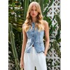 Tankaneo Womens Button Down Denim Vest Tops Sleeveless Fitted Jean