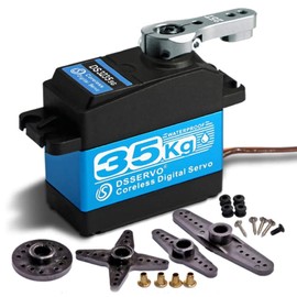 ZHITING 35 kg Coreless Digital Servo Motor Stainless Steel Gearbox 7.4 V High Torque Waterproof DS3235 with 25T Servo Arm for RC Car Robot (180°