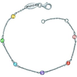 Engelsrufer® Incl. Giveaway - Ladies’ Moonlight Coloured Bracelet, Multi-Coloured, with Cubic Zirconia Gemstones Made of 925 Sterling Silver, Sparkling, Glittery Silver Bracelet, Gold-Plated