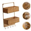 Angoily Woven Wall Mount 2-Tier Storage Sorter Basket with 5
